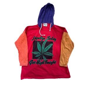 Young's Graphic Sweatshirt Hoodie Pullover Cotton  Colorblock Multicolor Mens OS